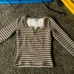 Hollister Fitted Striped Long Sleeve Top